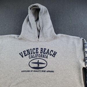 Vintage Hill Venice Beach Hoodie Sweatshirt Gray XLarge Made in USA Mens
